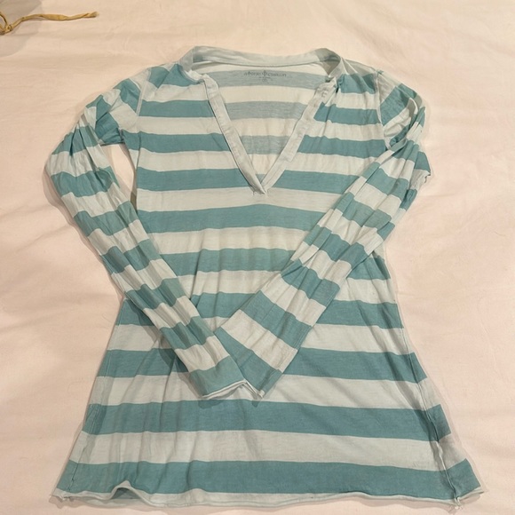 Stone Crown Long Sleeve, blue striped t-shirt, Size Medium. - Picture 1 of 5